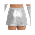 thumbnail image 6 of TSSOE 2-piece Sequins Jazz Hip Hop Dance Outfits for Girls Sleeveless Criss Cross Back Crop Top with Shorts Set Dancewear Silver 12, 6 of 7