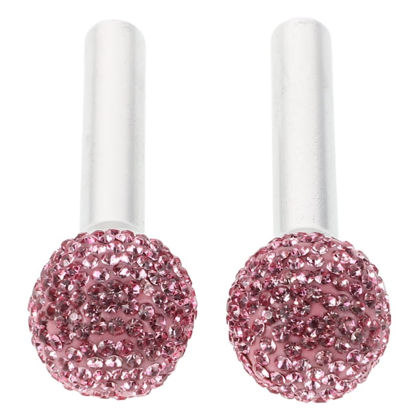 par de perillas de cerradura de puerta de coche universales con diamantes de imitación, cubiertas de elevación, cubierta decorativa para tirador de puerta de coche, decoración interior de coche