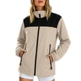 thumbnail image 2 of DYTTDG Women's Windbreaker Jacket, Zip Up Waterproof Lightweight Outdoor Coat with Zip Pockets, Hooded Solid Color Hiking Jacket, 2 of 7