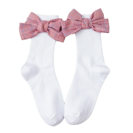 

Japanese Women Lolita Ribbed Cotton Crew Socks Harajuku College Style Sweet Side Big Bowknot Student Girl Kawaii Hosiery