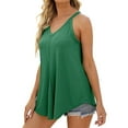 thumbnail image 2 of Aayomet Tank Top For Women Tank Tops for Women Summer Trendy V Neck Sleeveless Tee Shirts Women Casual Tee,Green XL, 2 of 5