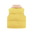 thumbnail image 3 of GiLiling Baby Boys Girls Fleece Waistcoat Down Jacket Winter Fuzzy Thick Cotton-Padded Puffer Jacket Sleeveless Coat (Gold, 6-7 Years), 3 of 3