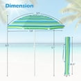 thumbnail image 4 of Costway Parasol de Plage 6,5 Pieds Inclinable Portable Extérieur Vert, 4 of 10