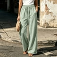 thumbnail image 6 of VV AVEORS Womens Wide Leg Sweatpants Drawstring Baggy Sweat Pants With Pockets Elastic Waisted Lounge Casual Trousers Cyan L, 6 of 6