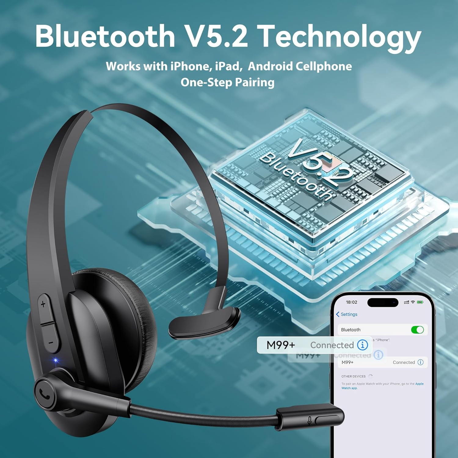 Plus Manual Bluetooth Headset With USB Dongle For Computer, Single