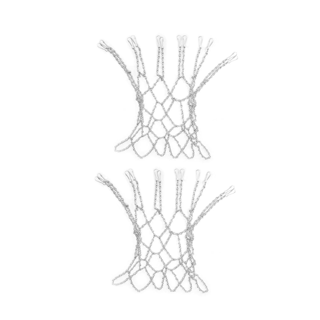 LOLIPPYY 2-Pack Standard Size Heavy Duty Rust-Resistant Iron Chain Basketball Nets, Plated Replacement for Outdoor Courts
