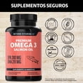 thumbnail image 2 of Omega 3 Capsulas Salmon Oil | Ácido Eicosapentaenoico (epa) Y Ácido Docosahexaenoico (dha)| Aceite De Pescado | Aceite Noruego - Omega 3 Platinum - Vitaminas Mujer / Hombre - (180 Caps), 2 of 6