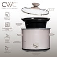 thumbnail image 3 of COOK WITH COLOR 2QT Mini Electric Round Slow Cooker - Adjustable Settings, Removable Stoneware Pot, Tempered Glass Lid, Dishwasher Safe, Cool-Touch S, 3 of 5