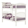 thumbnail image 1 of Leo & Lacey Twin Over Twin Bunk Bed in White, 1 of 5