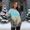 thumbnail image 3 of HELLHERO Capybara Flower Print Sweatshirt for Women Soft Crewneck Loose Fitting Pullover Tops Casual Long Sleeve Sweatshirt Size XXXL, 3 of 7