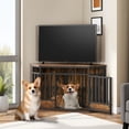 thumbnail image 4 of DWVO 43.9 inch Dog Crate Furniture, Corner Kennel with Metal Door, Wooden Dog House for Small/Medium Dog Crate - Rustic Brown, 4 of 10