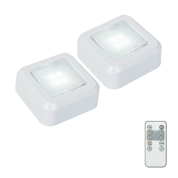 Great Value Wireless LED Puck Lights, 2-Pack, 100-Lumens, Remote Included