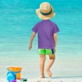 thumbnail image 4 of FORMRS Boys Rash Guard Short Sleeves Swim Shirt Quick Dry UPF 50+ Sun Protection, Sizes 3-12T, Halloween Purple Ghosts, 4 of 6