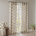 thumbnail image 6 of Fretwork Print Blackout Window Curtain, Grommet Top Window Curtain Panel for Living Room Bedroom, Scroll Geometric Fretwork Print Design Window Curtain Panel in Grommet Top, Khaki+Black, 6 of 9