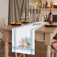 thumbnail image 2 of Table Runners 70 Inches Long Dress Scarves, Blue Coastal Farmhouse Coffee/Dining/Kitchen Table Decor, Holiday Table Runner, Nautical Starfish Eucalyptus Leaf Coral Striped 13x70 Inch, 2 of 9