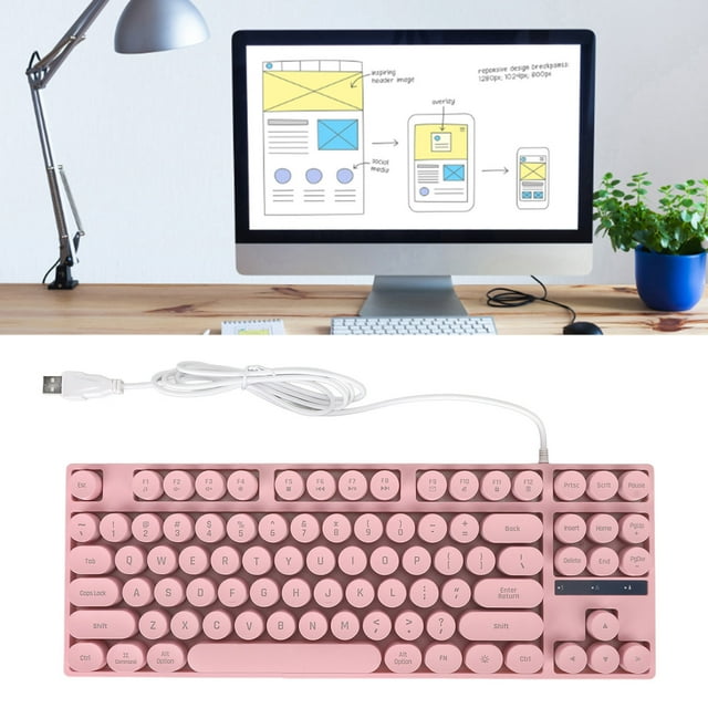 Clavier de Jeu Mécanique, Clavier de Jeu Filaire à 87 Touches, Clavier de Jeu Rétroéclairé RVB, Conception Ergonomique, pour Ordinateur Portable PC, pour Rédacteurs, Réviseurs