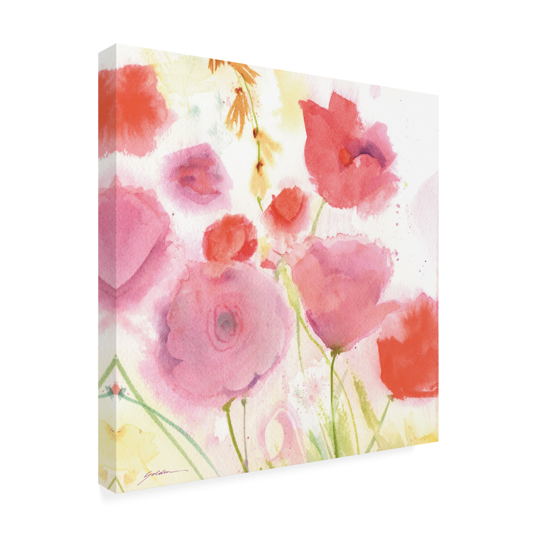 Canvas Wall Art - Sheila Golden 'Joy' Wall Art for Living Room, Bedroom, or Office Décor by Trademark Fine Art - 14 x 14 Inches