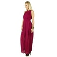 thumbnail image 5 of Bimba Women Long Pleated Dress Half Lined Maxi Gown Chic Wear Clothing, 5 of 7