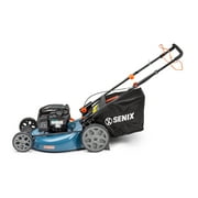 SENIX 22-Inch 163 cc 4-Cycle Gas Powered RWD Self-Propelled Lawn Mower, 3-In-1, Single Lever Height Adjustment, 11-In Rear Wheels, LSSG-H1