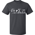 thumbnail image 2 of OXI T-Shirt - I Ate Some Pi Day It Was Delicious Math, Basic Casual T-Shirt for Men's and Women Fleece T-Shirt Short Sleeve - Charcoal Small, 2 of 3