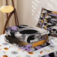 thumbnail image 5 of Erosebridal Retro Psychedelic Zipper Twin Comforter Sets with Fitted Sheet and 2 Pillowcases for Boys Girls, Purple Skull Mushroom Print Zipper Bedding Set, Halloween Reversible, 4pcs, 5 of 7