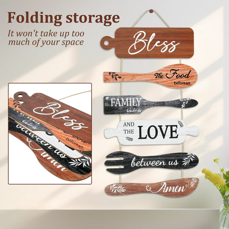 Lzvxtym Wooden Bless Farmhouse Kitchen Wall Hanging Sign photo 8