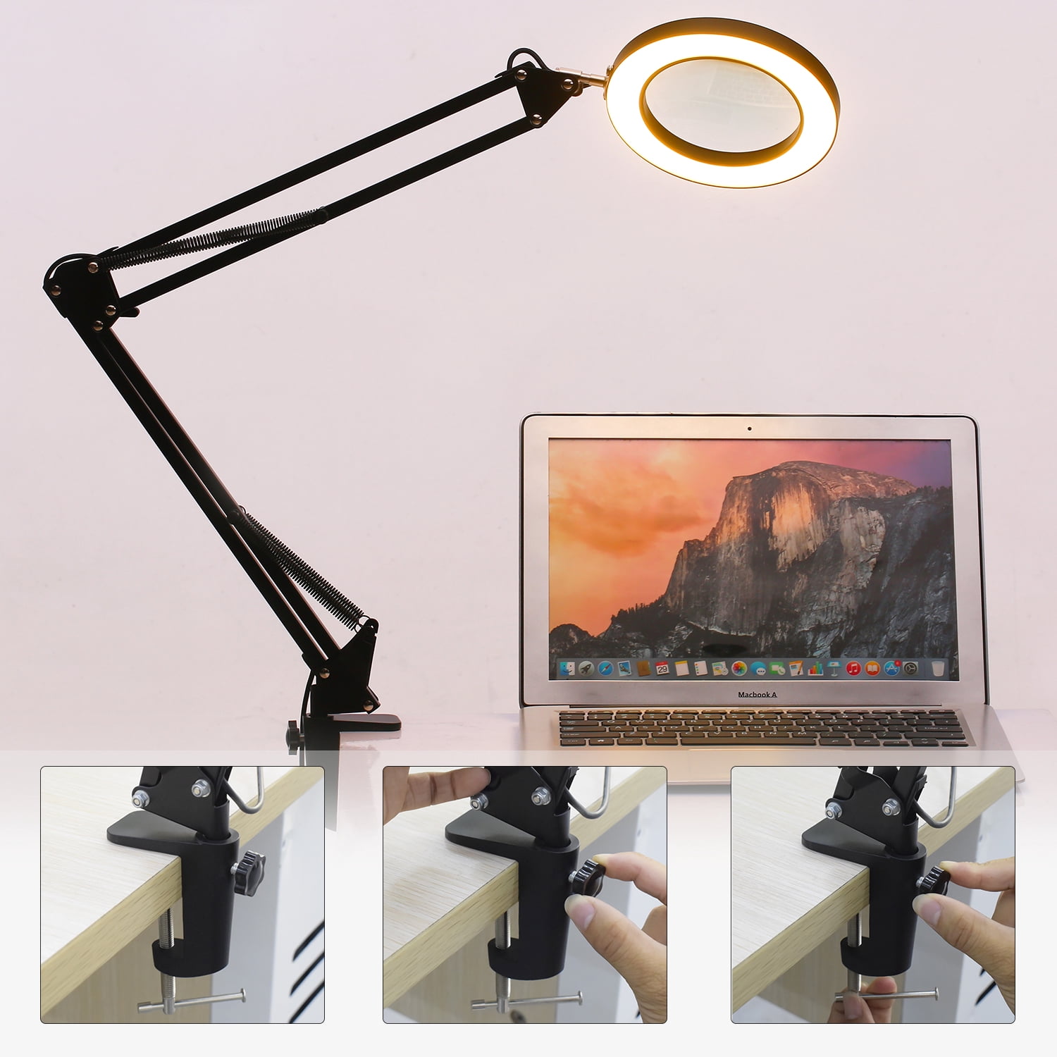 led floor light & magnifier