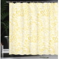 thumbnail image 3 of Ambesonne Yellow Shower Curtain, Dandelions Asters Abstract, 69"Wx84"L, Yellow White, 3 of 4