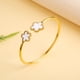 thumbnail image 5 of Classic luxury hot sale five-leaf flower stainless steel open bangle Lucky grass bangle Girl Girl anniversary wedding jewelry Cl, 5 of 5