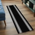 thumbnail image 3 of 2'x6' Rug Runners for Hallways Kitchen, Black Striped Non Slip Entryway Beside Floor Carpet Runner, Farmhouse Black White Stripes Washable Laundry Room Bedroom Throw Rugs Mat for Family Pet, 3 of 8