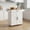 White, variant on MORPAZX Kitchen Island Cart with Adjustable Shelves, Towel Rack, Rubber Wood Top, White