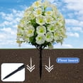 thumbnail image 6 of Artificial Trumpet Flowers with Ground Spikes for Outdoor Garden Decor, Fake Plastic Flower Stakes for Yard, Lawn, and Indoor Flower Pots, White 16 inch, 6 of 6