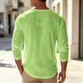 thumbnail image 6 of UVEASISHA Men's Cotton T-Shirt Long Sleeve V Neck Solid Basic Tees Relaxed Fit Casual Summer Tops Vacation Street Breathable Undershirt Green S, 6 of 7