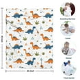 thumbnail image 4 of White Dinosaurs Geometric Plants Pattern Blanket,Comfortable Soft Lamb Wool Throw Blanket,All Season,Warm Lightweight Blankets for Sofa Bed Couch Living Room Chair,30"x40", 4 of 4