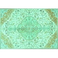 thumbnail image 1 of Ahgly Company Indoor Rectangle Persian Turquoise Blue Traditional Area Rugs, 2' x 5', 1 of 4