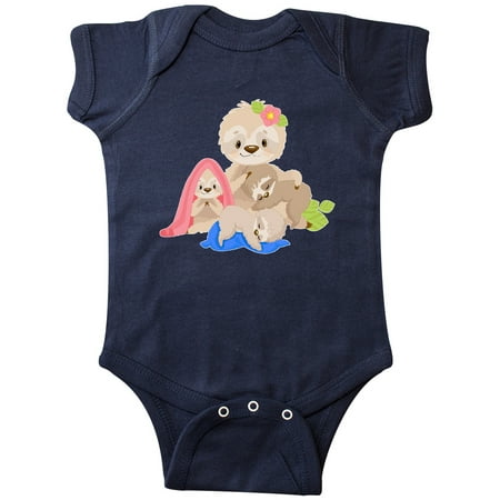 

Inktastic Sloth Mom with 3 Baby Sloths Gift Baby Boy or Baby Girl Bodysuit