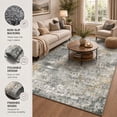 thumbnail image 5 of Roomisland Area Rugs 5x7FT Washable for Living Room, Non Slip Modern Abstract Carpet Stain Resistant Soft Low Pile Indoor Floor Rug for Bedroom Kitchen Home Office, 5 of 9