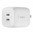 thumbnail image 1 of Belkin BoostCharge Dual USB-C GaN Wall Charger 45W White, 1 of 5