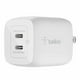 thumbnail image 1 of Belkin BoostCharge Dual USB-C GaN Wall Charger 45W White, 1 of 5