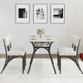 thumbnail image 2 of Dining Table Set for 4, Modern Kitchen Table & Chairs Set of 4, Marble-Look Rectangular Table & 4 Upholstered Chairs, Kitchen Table Set for Small Spaces & Apartments, 2 of 8