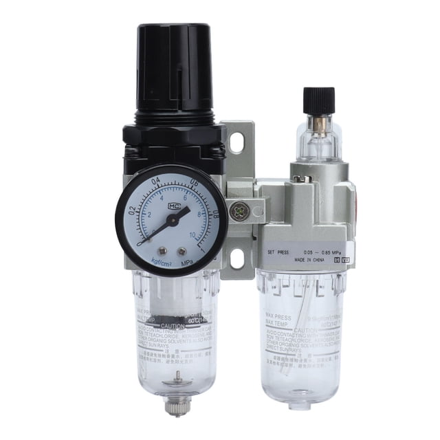 Separador de agua y aceite Regulador de filtro de drenaje de aire comprimido con manómetro 0,05‑0,85 MPaG3/4