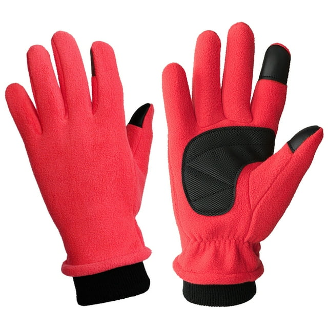 Unisex Winter Warm Touchscreen Gloves - Polyester, Anti-Slip Windproof, Ideal for Driving/Cycling/Takeout, Adjustable Wrist