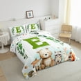 thumbnail image 3 of Feelyou Cartoon Monogrammed E Bedding Comforter Set for Kids, Jungle Raccoon Twin Comforter Sets, Cute Animal Wildlife Reversible Bedding Set, Super Cozy Room Decor, 2 Pieces, 3 of 8