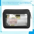 thumbnail image 4 of Uxcell Clear Makeup Bag, Waterproof Travel Toiletry Bag with Zipper Cosmetic Organizer Case for Women Men, Black, 4 of 7