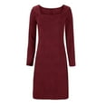 thumbnail image 5 of Women Jacquard Knit Dresses Casual Long Sleeve Fall Winter Sweater Dress Soft Stretch Bodycon Midi Dress Dressed for Summer Womens Fall Dresses Casual Juniors Casual Dresses Long Casual Dress for, 5 of 8
