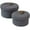 Dark Grey, variant on Set of 2 Decorative Storage Baskets with Lids - Round Woven Baskets for Home Decor and Organizing - Small Shelf Baskets with Leather Tabs and Handles - Decorative Storage and Organizer Bins
