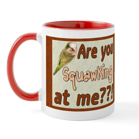 

CafePress - Squawking Quaker Parrot Mug - 11 oz Ceramic Mug - Novelty Coffee Tea Cup