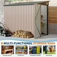 thumbnail image 3 of Soonbuy 4x8 FT Metal Outdoor Lean to Storage Shed, Lean to Garden Shed Utility Tool Shed, Heavy-Duty Outdoor Metal Wall Side Storage Sheds, 3 of 9