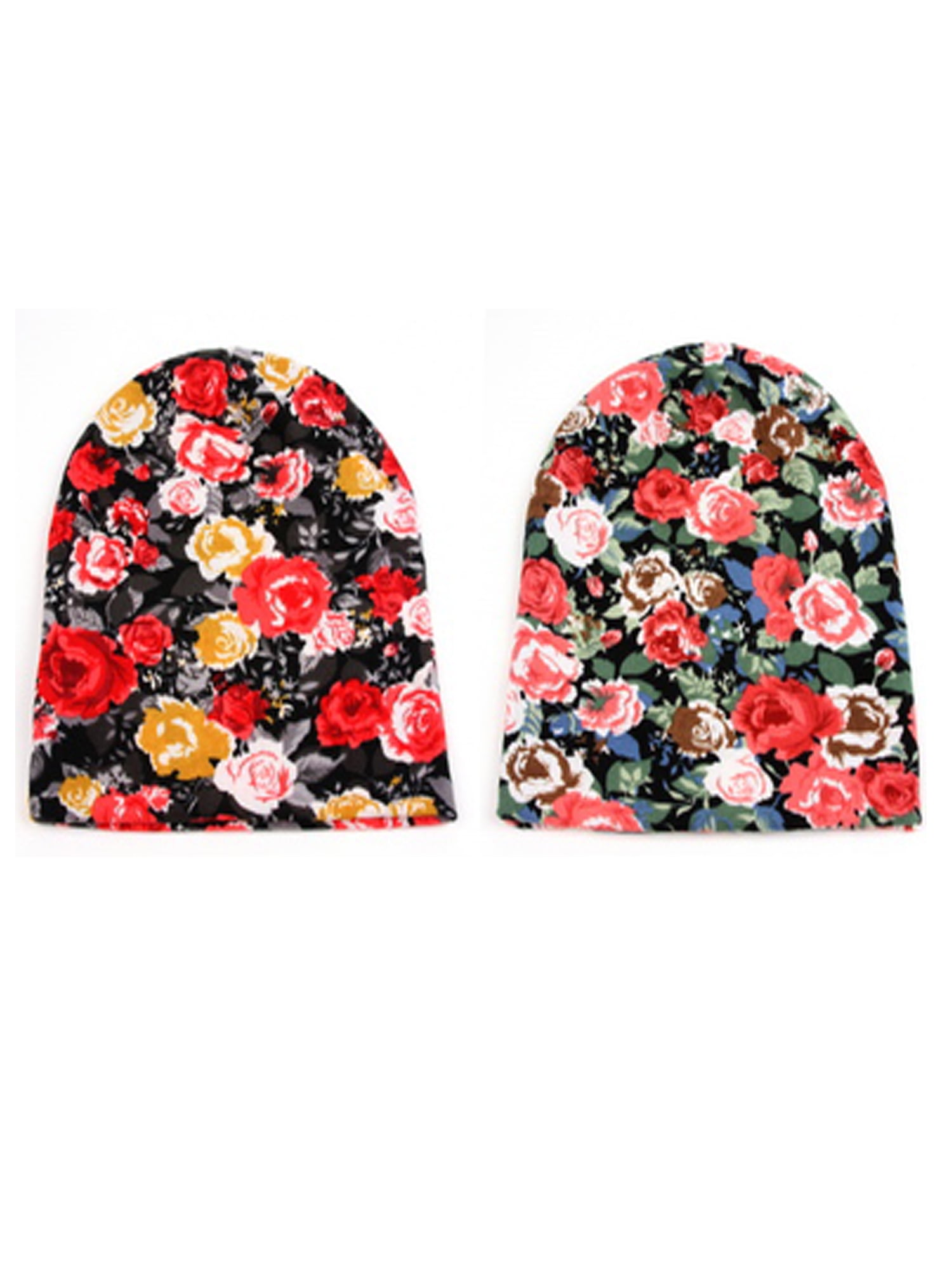 Pop Fashionwear Soft Jersey Roses Floral Beanie 404HB