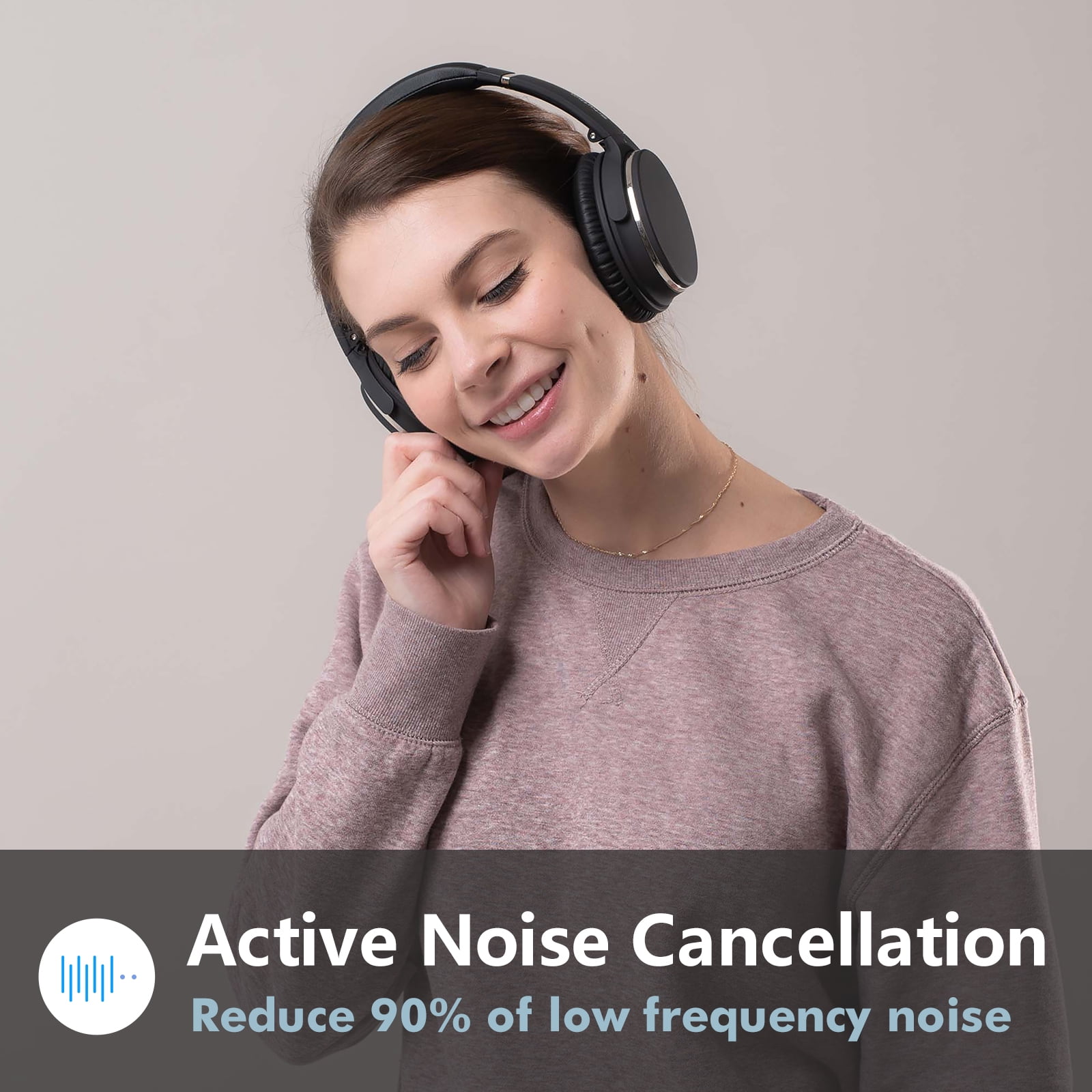 Restored Srhythm NC25 Noise Cancelling Stereo Headphones Bluetooth 5.3, over-Ear with ANC, Mic, 50H Playtime(Refurbished)